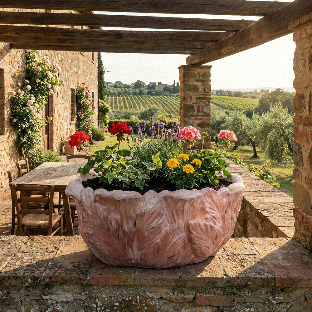 Cassetta Foglie produttori vasi in terracotta toscana fatti a mano vasi di terracotta grandi vaso terracotte vasi artigianali made in italy grande vaso di terracotta artigianale fornace terracotta fabbrica di vasi da esterno fabbrica di terrecotte