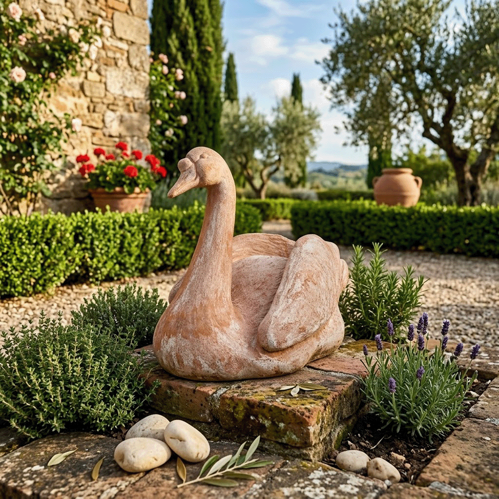Statua cigno galestro impruneta produttori vasi in terracotta toscana fatti a mano vasi di terracotta grandi vaso terracotte vasi artigianali made in italy grande vaso di terracotta artigianale fornace terracotta fabbrica di vasi da esterno fabbrica di terrecotte