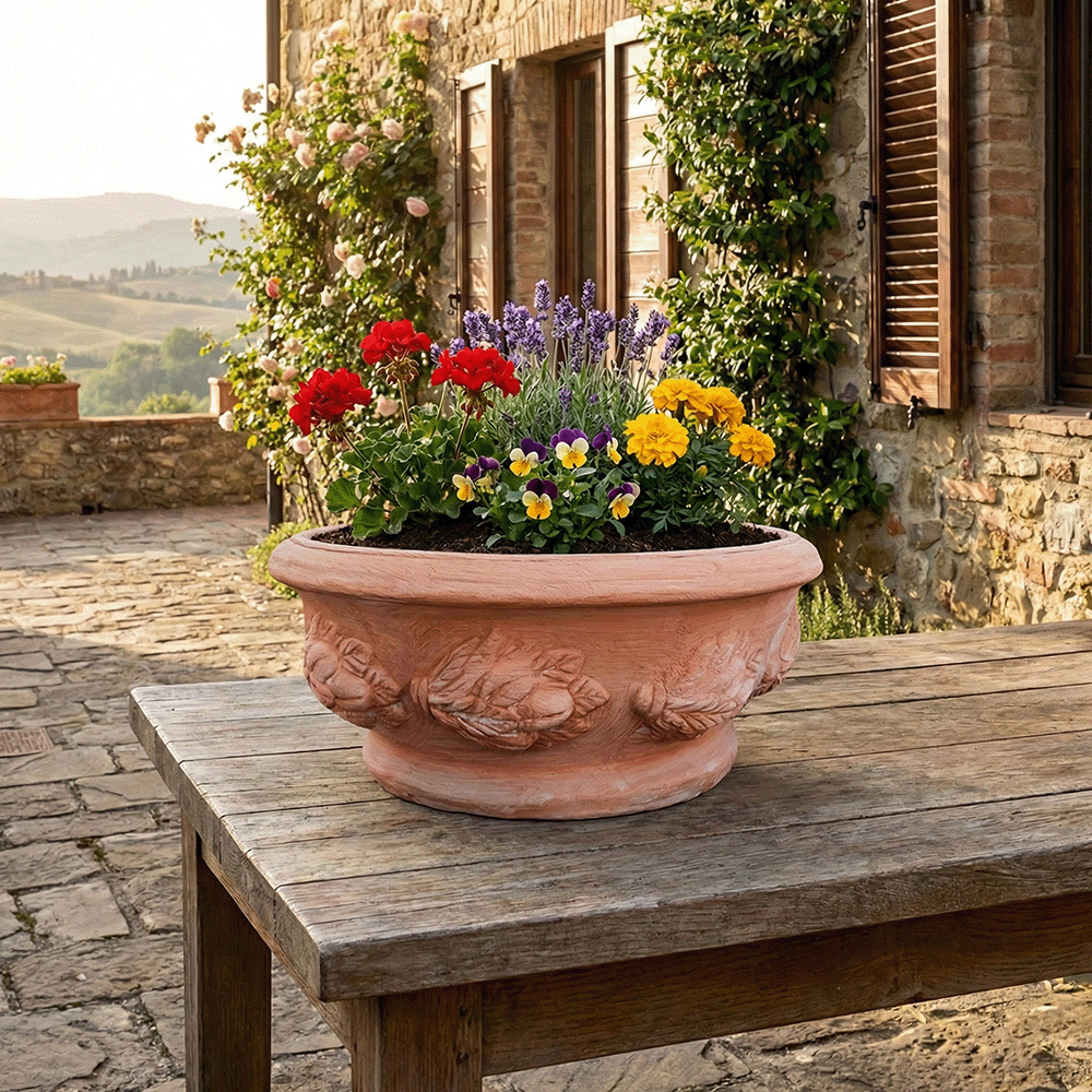 ciotola festonata produttori vasi in terracotta toscana fatti a mano vasi di terracotta grandi vaso terracotte vasi artigianali made in italy grande vaso di terracotta artigianale fornace terracotta fabbrica di vasi da esterno fabbrica di terrecotte