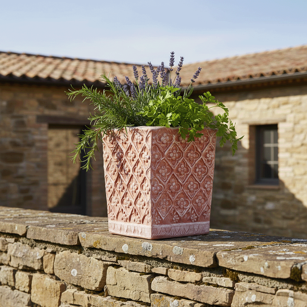 Cubo fiorito produttori vasi in terracotta toscana fatti a mano vasi di terracotta grandi vaso terracotte vasi artigianali made in italy grande vaso di terracotta artigianale fornace terracotta fabbrica di vasi da esterno fabbrica di terrecotte