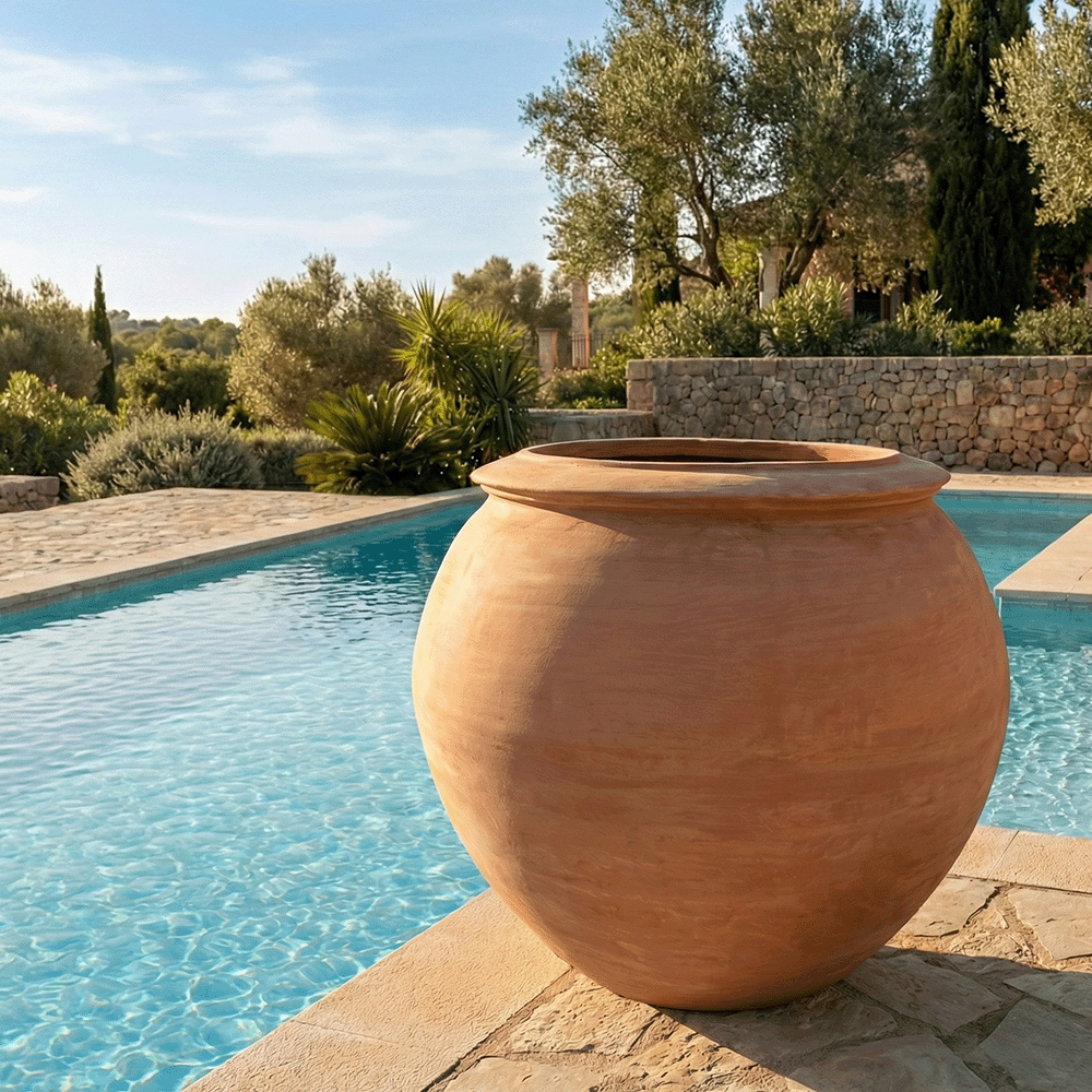 Orcio a Sfera liscio produttori vasi in terracotta toscana fatti a mano vasi di terracotta grandi vaso terracotte vasi artigianali made in italy grande vaso di terracotta artigianale fornace terracotta fabbrica di vasi da esterno fabbrica di terrecotte