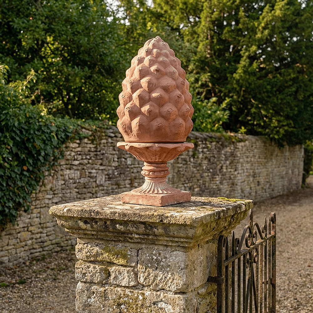 Pigna gigante da colonna festonato produttori vasi in terracotta toscana fatti a mano vasi di terracotta grandi vaso terracotte vasi artigianali made in italy grande vaso di terracotta artigianale fornace terracotta fabbrica di vasi da esterno fabbrica di terrecotte