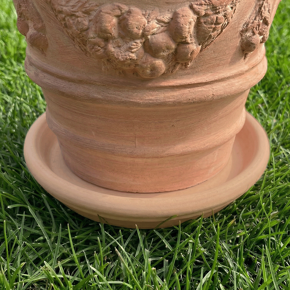 Sottovaso Tondo Pressato produttori vasi in terracotta toscana fatti a mano vasi di terracotta grandi vaso terracotte vasi artigianali made in italy grande vaso di terracotta artigianale fornace terracotta fabbrica di vasi da esterno fabbrica di terrecotte