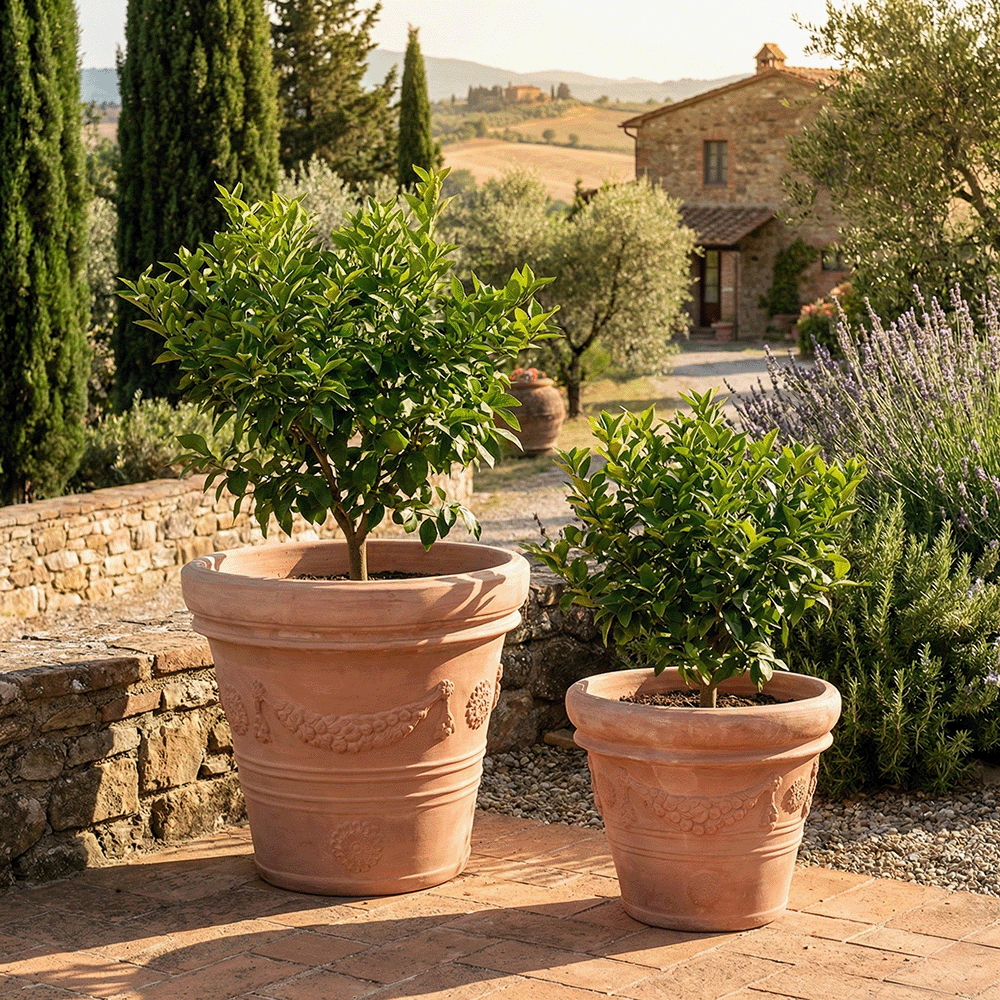 Vaso Doppio Bordo Festonato produttori vasi in terracotta toscana fatti a mano vasi di terracotta grandi vaso terracotte vasi artigianali made in italy grande vaso di terracotta artigianale fornace terracotta fabbrica di vasi da esterno fabbrica di terrecotte